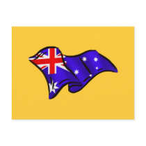 Australia wavy flag gift ideas for Aussies Post Cards