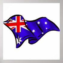 Australia wavy flag gift ideas for Aussies Print