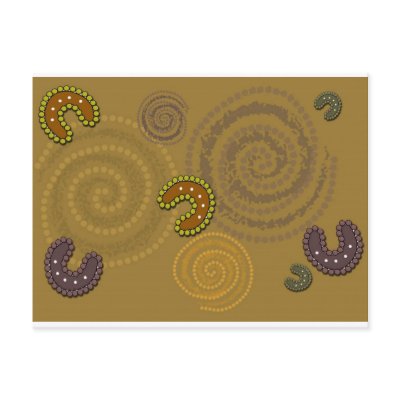 Australian Aboriginal Art  - The Gathering Postcard by kanedogg