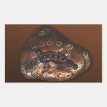 Australian Aboriginal-style Platypus Art Rectangle Stickers