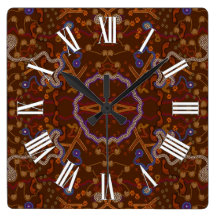 Australian Aborigine Walkabout & Animal Tracks Wallclocks
