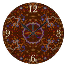 Australian Aborigine Walkabout & Animal Tracks Round Clocks