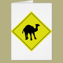 australian camel roadsign yellow cards