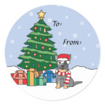 Australian Cattle Dog and Christmas Tree stickers