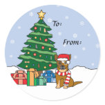 Australian Cattle Dog and Christmas Tree Sticker