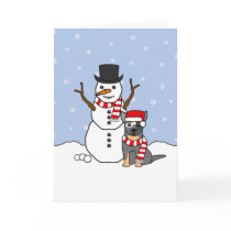 Australian Cattle Dog and Snowman