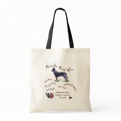 Australian Cattle Dog Art Gifts Canvas Bag by DogsByDezign