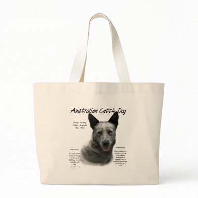 Australian Cattle Dog (blue) History Design Tote Bag by GreyWolfCreation
