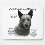 Australian Cattle Dog (blue) History Design Mouse Pad