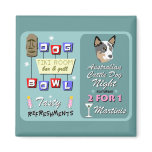 Australian Cattle Dog Bowling Night Fridge Magnet