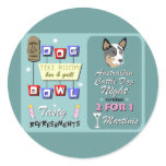 Australian Cattle Dog Bowling Night Round Sticker