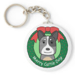 Australian Cattle Dog Christmas Keychains