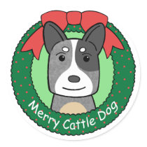 Australian Cattle Dog Christmas Stickers