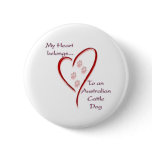 Australian Cattle Dog Heart Belongs Button