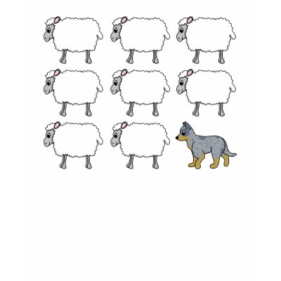 Australian Cattle Dog Herding Sheep Dark Tee by MenagerieMayhem