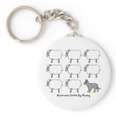 Australian Cattle Dog Herding Sheep Keychain by MenagerieMayhem