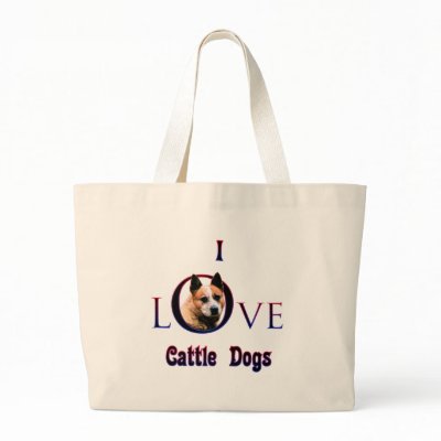 Australian Cattle Dog I Love Tote Bags by GreyWolfCreation