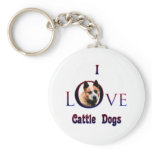 Australian Cattle Dog I Love Keychains