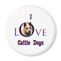 Australian Cattle Dog I Love Refrigerator Magnets