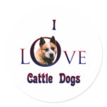 Australian Cattle Dog I Love Stickers