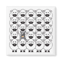 Australian Cattle Dog in the Sheep Refrigerator Magnets