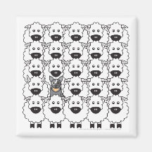 Australian Cattle Dog in the Sheep Refrigerator Magnets