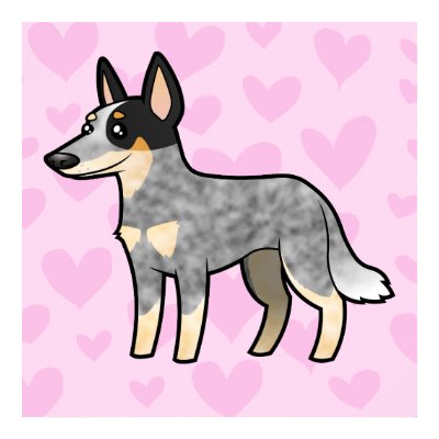 Australian Cattle Dog / Kelpie Love Print by CartoonizeMyPet