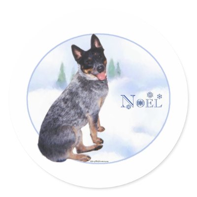 Australian Cattle Dog Noel - Sticker by GreyWolfCreation