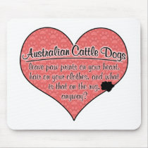 Australian Cattle Dog Paw Prints Humour Mouse Pads