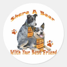 Australian Cattle Dog Share A Beer Gifts Stickers
