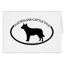 Australian Cattle Dog Silhouette Black Card