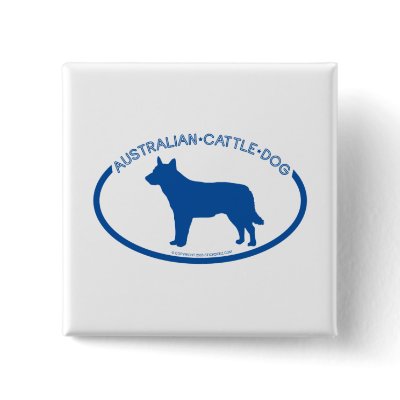 Australian Cattle Dog Silhouette Button by dogsilhouettes
