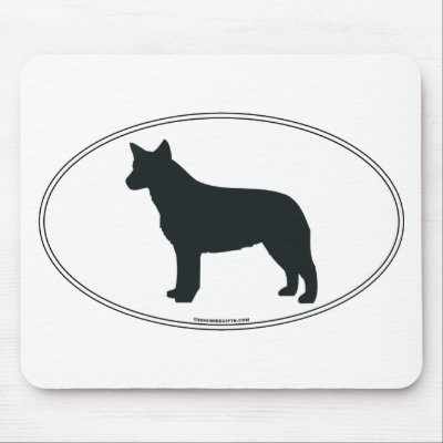 Australian Cattle Dog Silhouette Mouse Mat by dogwiregifts