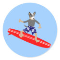 Australian Cattle Dog Surfer stickers