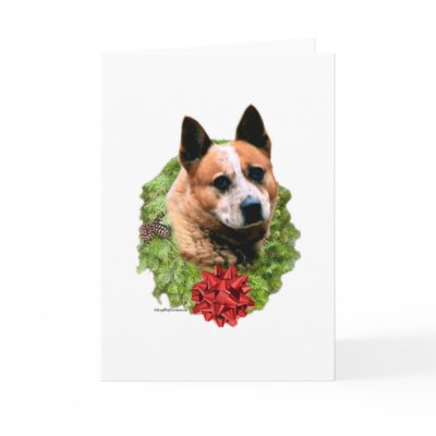 Australian Cattle Dog Wreath Greeting Card by GreyWolfCreation