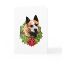 Australian Cattle Dog Wreath Greeting Card