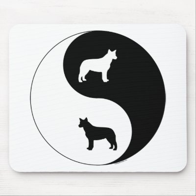 Australian Cattle Dog Yin Yang Mouse Pads by dogwiregifts