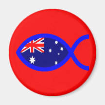 Australian Chirstian Fish Symbol Flag Magnet