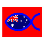 Australian Chirstian Fish Symbol Flag Postcards