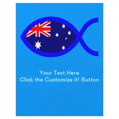 Australian Christian Fish Symbol Flag Custom Flyer by ChristianFish