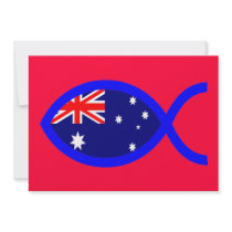 Australian Christian Fish Symbol Flag Custom Invite
