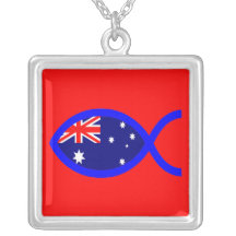 Australian Christian Fish Symbol Flag Necklaces