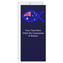 Australian Christian Fish Symbol Flag Personalised Rack Card
