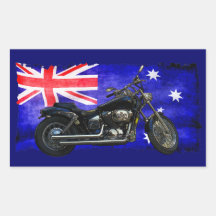 Australian Downunder Flag, Motorcycle Biker Design Sticker
