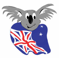 australian flag koala bear design photo sculptures