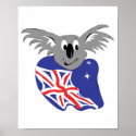 australian flag koala bear design posters
