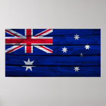 Australian Flag Rustic Wood Posters