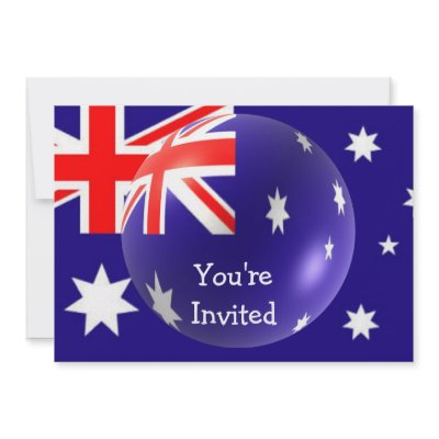 Australian Flag With Bubble Invitation by biglnet