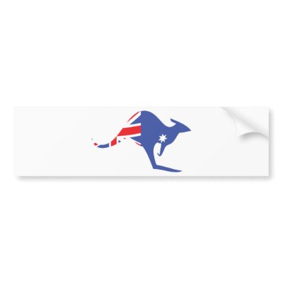 australian kangaroo bumper sticker by Tomaniac
