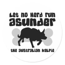 Australian Kelpie Herding Round Stickers